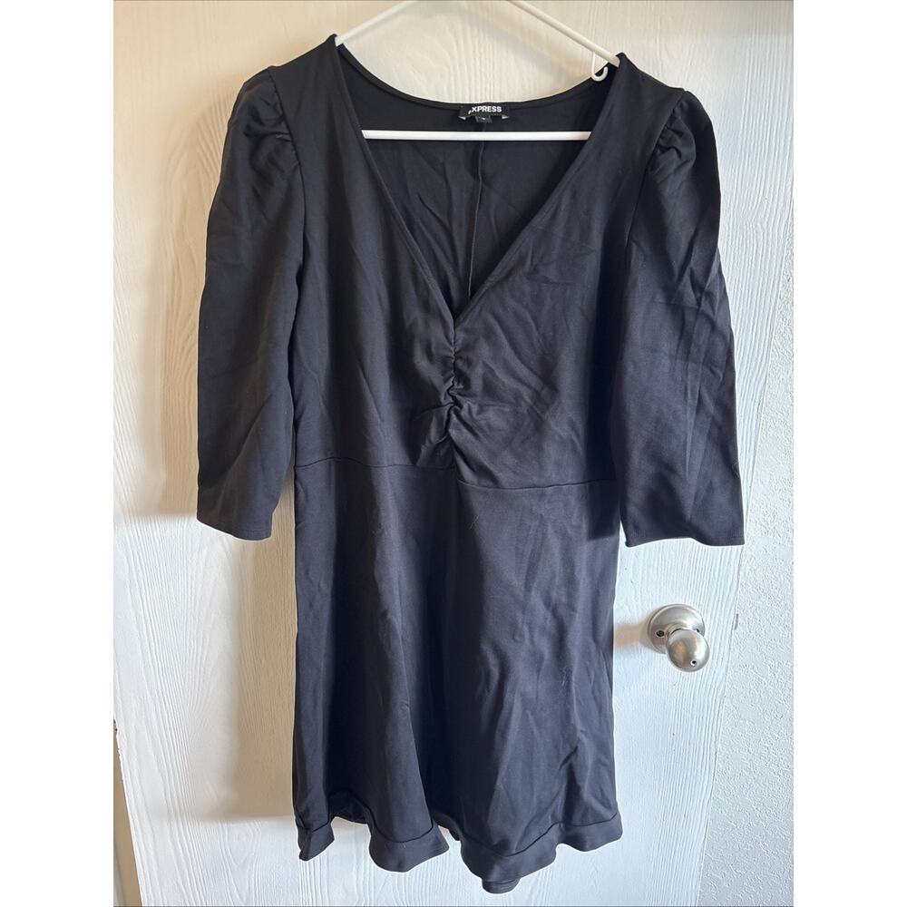 Express - Black 3/4 Sleeve Mini Dress - Size Large